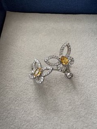 高品黃水晶S925 純銀蝴蝶戒指 Citrine S925 Sterling Silver Butterfly Ring, rings,bracelet,bracelets,earring,earri