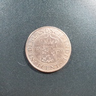 Uang Koin Kuno Nederlandsch Indie 1 Cent Wilhelmina 1914-1929