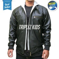 Zens Jaket Kulit GGS HOODIE Best Seller HITAM - Jaket Galang GGS bisa Bolak Balik - Jaket Hoodie Pri