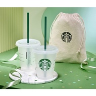 🎀【SALE!!! In Stock】2022 Starbucks Korea Reusable To Go Cup/Cold Cup 473ml/ 16oz (2P+1Pouch)