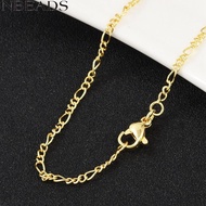 1pc Brass Figaro Chains Necklace for Women Cadmium Free & Lead Free  golden 17.52 inch(44.5cm)