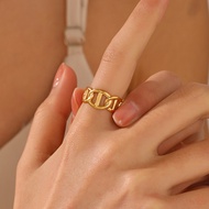 European Style Wide Pig Nose Stainless Steel Adjustable Open Ring, waterproof Ring