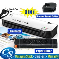 Office Hot & Cold Laminator Machine With Paper Cutter Corner Rounder For A4 Document Photo Plastic F