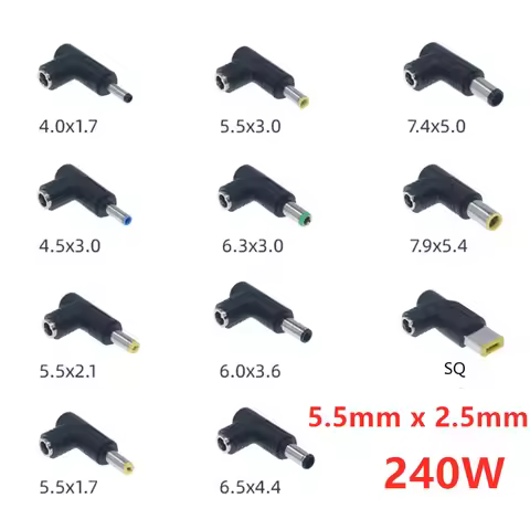 1PC 240W DC Power Connector Plug 5.5mmx2.5mm Female to 4.0x1.7mm/5.5x2.1mm/4.0/4.5/5.5/6.0/6.3/6.5/7