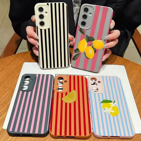 Retro Striped Leather Texture Case For Realme 15 14 13 12 11 9 Pro Plus 10 8 5G 8i C53 C51 C63 C55 C