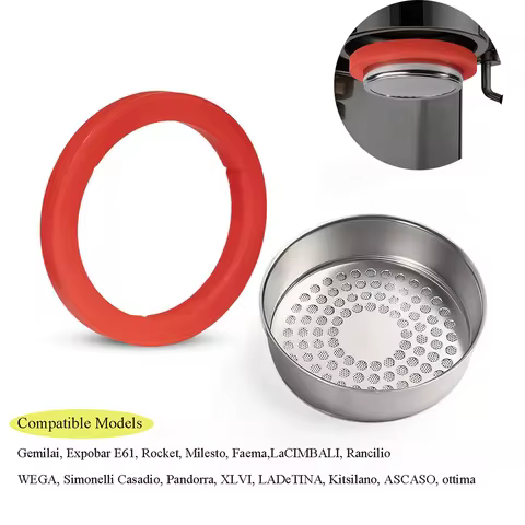58mm Espresso Machine Group Head Shower Screen & Gasket, Replacement Parts for Gemilai/Expobar E61/W