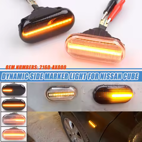 Car Dynamic Side Marker LED Turn Signal Light For Nissan Cube Z11 Tiida C11 Note E11 NE11 Micra K12 