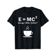 Print Milk Coffee Science Humor T-Shirt for Men - Cotton Soft Round Neck Short Sleeve Tee, Funny Gif