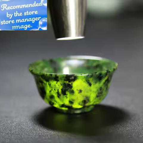 Real Jade Tea Cup Kung Fu Teaset Real Chinese Tibet Jades Medicine King Stone Health Cups Hand-carve