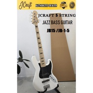 JCRAFT 5 String Jazz Bass Electric Guitar WHITE ( JCraft / JB15 / JB-1-5 ) 5 tali gitar bass 贝斯吉他 WH