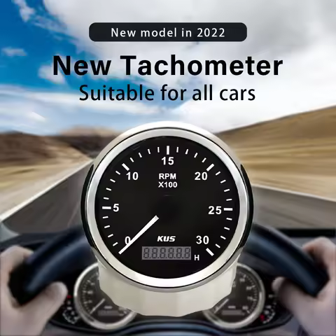 KUS Waterproof Marine Tachometer Car Truck Boat Tacho Gauge 0-3000 0-4000 0-6000 0-8000RPM with Hour