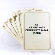 (1PKT) KB A4 Certificate Paper [Plain] | 160GSM | 100SHEET | 奖状纸 X 1PKT