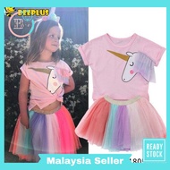BPLUS cute Baby girl dress fashion kid unicorn dress unicorn tutu dress set ship from selangor baju 