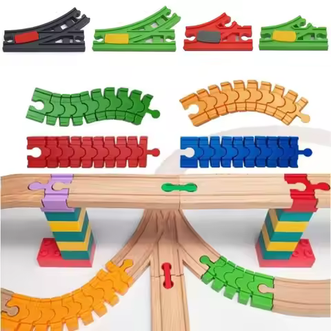 Kids Toys Plastic Train Track Accessories Flexible Y Track Railway Track Colorful Design Train Track