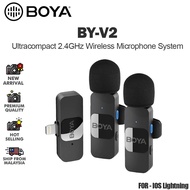 BOYA BY-V2 BY-V20 Professional Wireless Lavalier Mini Microphone for iPhone iPad Android Live Broadcast Gaming