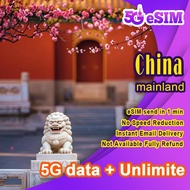 【China mainland 5G eSIM】with VPN 1-30 Days daily1GB-5GB Data|Email DELIVERY|Travel Local中国大陆旅游