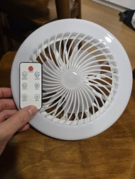 天花 螺頭 遙控風扇燈 客廳燈飾 免安裝 帶搖控 廚房小風扇  Led 白燈 黃燈 E27 Multi function Fan Light Led with remote control ceili