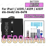 100% New High Quality A1315 6500mAh Battery For IPAD 1/A1219/A1337/616-0448/616-0478 Tablet Battery 
