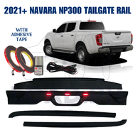 LD NAVARA NP300  2021 ONWARDS TAILGATE RAIL PROTECTOR COVER WITH LED LIGHT MATTE BLACK (9525)