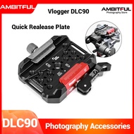แผ่น DLC90ระบบปลดเร็ว Vlogger 1/4ติดตั้งฐานสามขาสายคล้องไหล่สำหรับ Sony Canon Nikon อุปกรณ์เสริมกล้อ