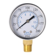 0-14 Bar Air Oil Water Pressure Gauge 1/4" NPT 0-200PSI Manometer 0-14 Bar Side Mount