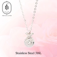 สร้อยคอสแตนเลส 316L สีเงิน ไม่ลอก! ไม่ดำ! ไม่แพ้!