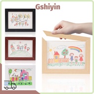 GSHIYMY Photo Frame, Wall Decoration Memorial Wooden Kids Art Frame, Creative Rotatable Family Portr