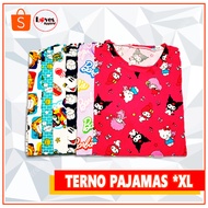 TERNO PAJAMAS for Adults - (L/XL) Cotton Spandex Pajama for Man and Woman - Pambahay Pantulog