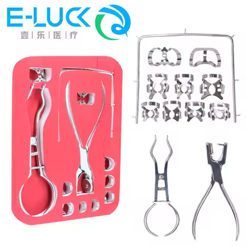 Dental Rubber Dam Kit/12Pcs Rubber Dam Kit Starter dengan Klem