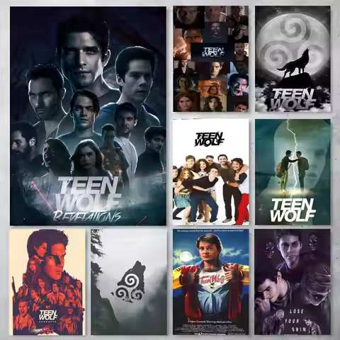 Movie Teen Wolf Poster Self-adhesive Art Waterproof Paper Sticker Coffee House Bar Room Wall Decor