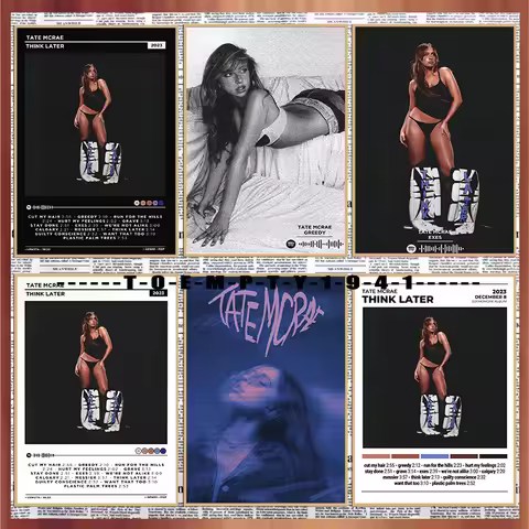 Tate Mcrae Singer Poster Canvas Printing Think Later Album Music Wall Art Decor Tate Mcrae Music Fan