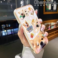 Chenyyka เคสปลอกสำหรับ Samsung J6บวก2018 J6พิเศษการ์ตูนสุนัขน่ารักใหม่เคสซิลิโคนแบบนุ่มขอบสี่เหลี่ยมเคสมือถือชุบหรูหรากรอบป้องกันกล้องฝาปิดเลนส์เต็มรูปแบบ