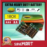 VTEC battery AA/AAA extra heavy duty battery [ 1BOX ONLY]/Bateri VTEC 1 KOTAK