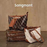 Songmont Half Day Idle Chinese Style Old Flower Series, Valley Tote Bag, Large Capacity Commuting Single Shoulder Diagonal Straddle Bag