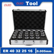 OUIO ER40 ER32 ER25 ER20 ER16 11 Set Spring Collet Chuck AA 0.005mm for CNC Milling Tool Holder Engr