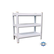 Kệ thấp 3 tầng tấm thép 81cm trắng FABINA