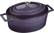 Lava 121LV-O-TC-25-K1-LP Folk Cast Iron Oval Casserole, 3.3L, Light Purple