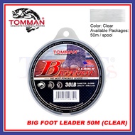 50M (LEADER) Tomman Line Big Foot Leader CLEAR Penyambung Perambut Tali Pancing Fishing Leader