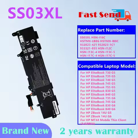 SS03XL Laptop battery FOR HP For HP EliteBook 730 735 740 745 755 830 840 G5 G6 ZBook 14U G5 HSTNN-L