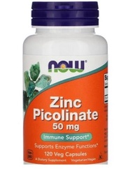 Vitamin Zinc Picolinate 50 Mg Now 120 Veggie Kapsul