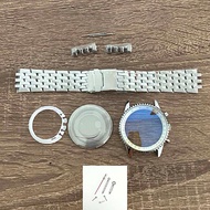 46.5MM Large Size Stainless Steel Watch Case + Strap + Hand for Japan VK63 Quartz Movement