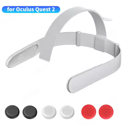 Replacement Original Head Strap for Oculus Quest 2 VR Headset with 6Pcs Controller Thumb Grip Caps f