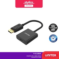 Unitek Display Port DP To HDMI Female Converter 0.2 Meter / Cable 1.8 Meter