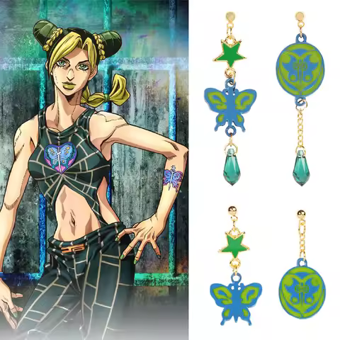 Anime JoJos Bizarre Adventure Earrings Stone Ocean Cosplay Jolyne Cujoh Kujo Butterfly Earrings Ear 