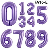 UNGU FA16-E Foil balloon number 16 inch 40 cm number dark purple purple papaya balloon (Letter Foil 