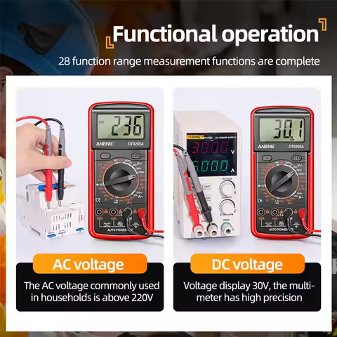 ANENG DT9205A Digital Professional Multimeter AC/DC Voltage Current Tester Capacitance NCV Resistanc