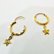 22k / 916 Gold Dangling Star Loop Earring