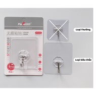 Blister of 1 Transparent Wall Hook, MT.3605 Wall Hook, 5kg Bearing, Super Strong Adhesion