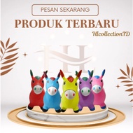 HLC - (Horse) Jumping Animal Children's Toy Horse Thick Rubber Seesaw / Animal Jumping Rubber Toy