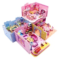 Set of 3D foam dollhouse models for children (set of 4 self-assembled models)